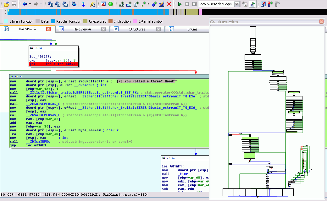 ebCTF BIN 100 IDA debugging